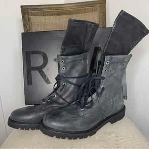 NEW RTA MENS BLACK SOCK LEATHER 487 COMBAT BOOTS SZ 43 10